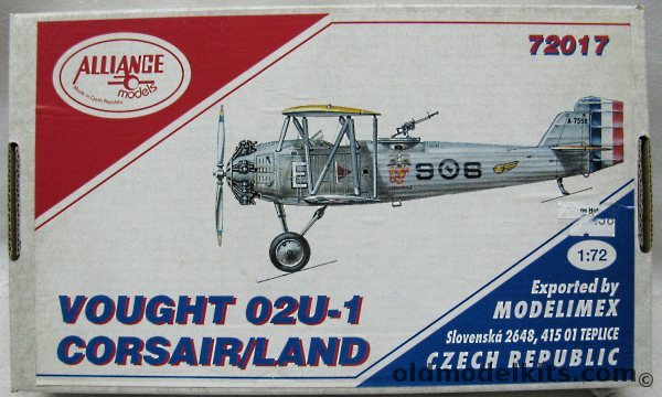 Alliance 1/72 Vought O2U-1 Corsair Wheeled Version - US Marines VO-9M 1927, 72017 plastic model kit